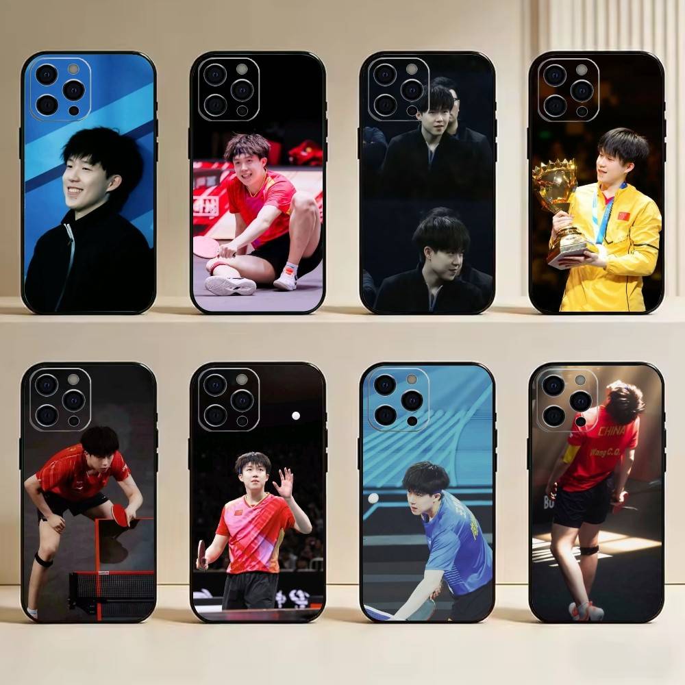 Table Tennis Quotes - W-Wang Chuqin - Tafeltennisspeler Telefoonhoesje Siliconen