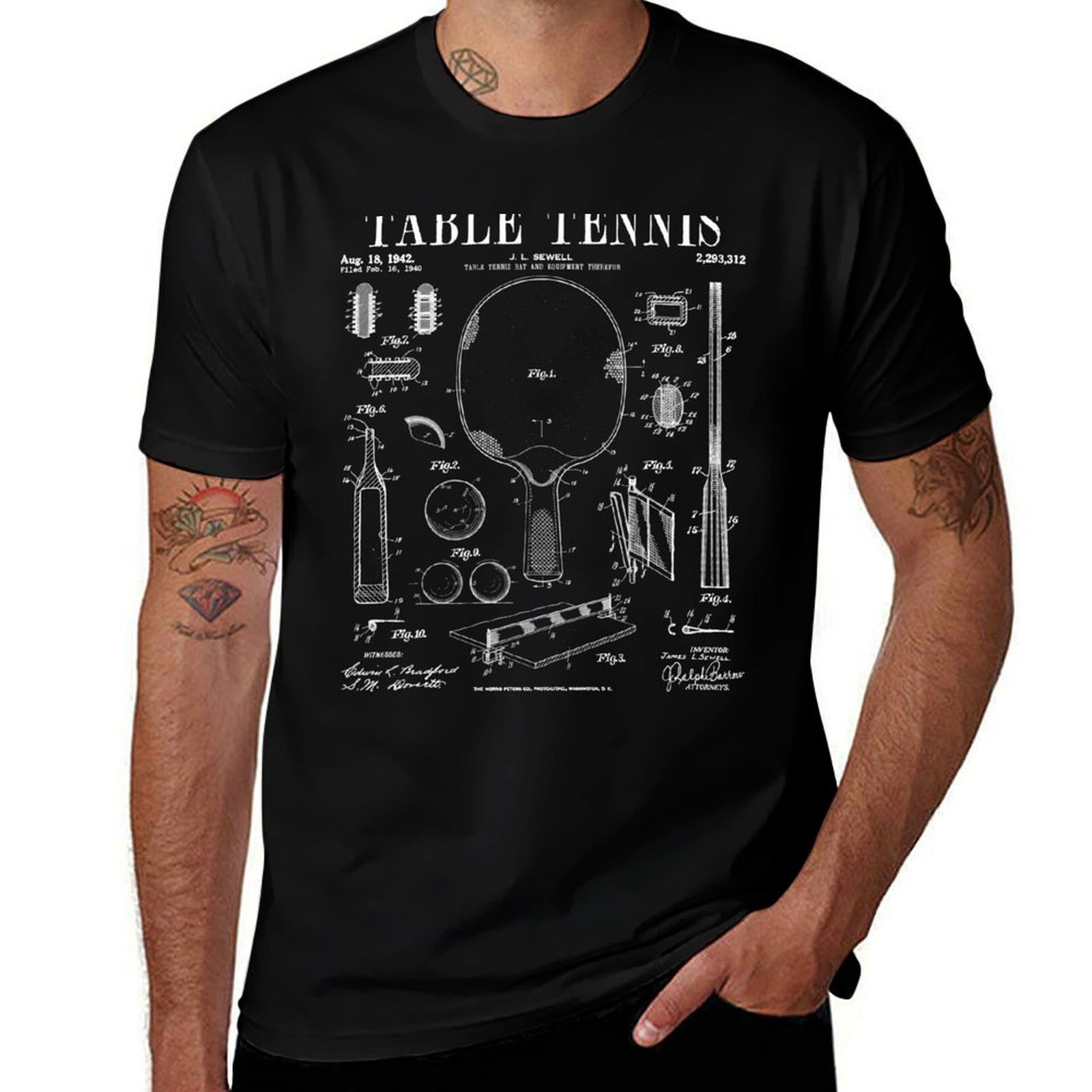 Table Tennis Drawing - Tafeltennis Ping Pong Oud Vintage Patent
